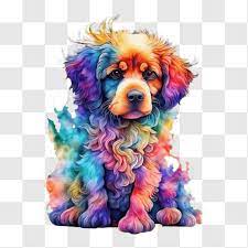 Colorful Painting Of A Dog Png