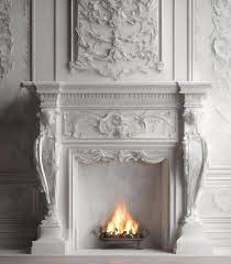 Classic Interior Fireplace White Plaster