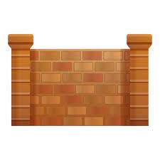 Vector Brick Fence Icon Cartoon