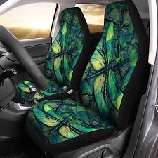 Green Dragonfly Car Seat Covers Custom