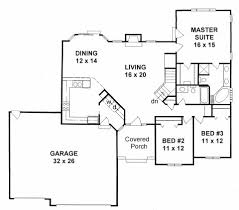 Plan 1672 3 Bedroom Ranch W Angled