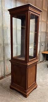 Walnut Display Cabinet With Glass Doors