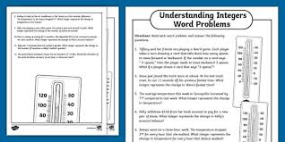 Understanding Integers Word Problems