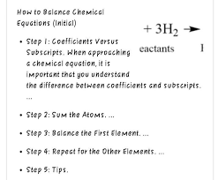 Balancing Chemical Equations