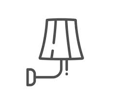 Wall Lamp Icon Editable Stroke Vector