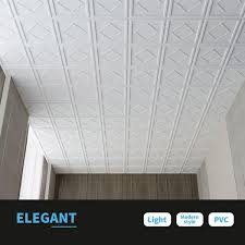 Art3dwallpanels White 2 Ft X 2 Ft Pvc Drop Lay In Glue Up Ceiling Tiles 3d Wall Panel For Interior Wall Decor 48 Sq Ft Case