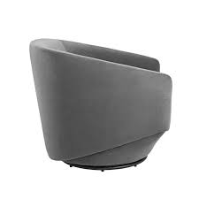 Modway Series Performance Velvet Fabric Swivel Chair Gray