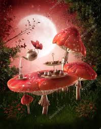 Fairy Garden With Red Mushrooms