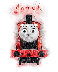 James The Train Watercolor Print Thomas