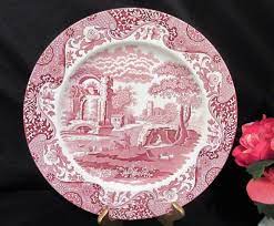 Red White Plate 12 1 2 Spode Made In