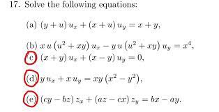 Solve The Following Equations