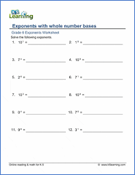 Exponents With Whole Number Bases K5
