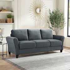 Lifestyle Solutions Mavrick Sofa With Rolled Arms Grey