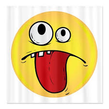 Goofy Smiley Face Shower Curtain By