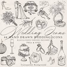 Hand Drawn Wedding Icon Graphics Bundle