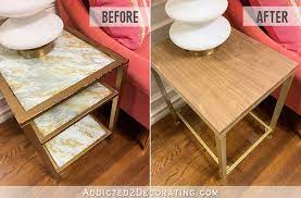 Metal Glass Side Table Makeover