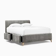 Andes No Tufting Side Storage Bed King Ydlw Pearl Gray No Show Leg West Elm