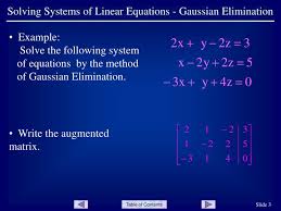 Solving Systems Of Linear Equations