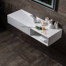 Wall Mount Stone Resin Bathroom Sink