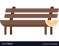 Garden Bench Icon Flat Isolated Royalty