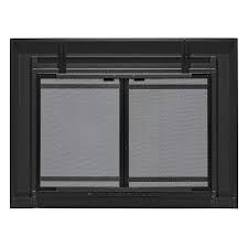 Black Cabinet Style Fireplace Doors