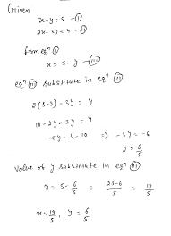 Substitutional Method X Y 5 2x 3y
