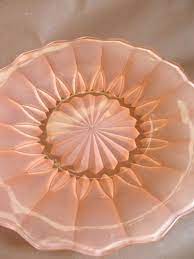 Rare Antique Glass Dish Peach Color