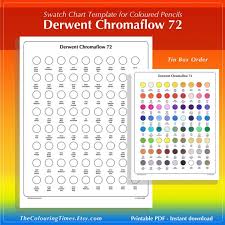 Derwent Chromaflow 72 Swatch Chart