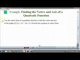 B Quadratics And The Vertex Form