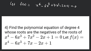 4 Find The Polynomial Equation Of