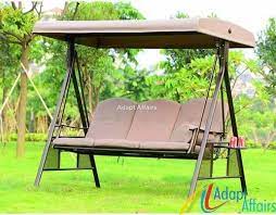 Steel Modern Outdoor Swing 3 Seater At