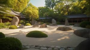 Serene Zen Garden With Bamboo Trees