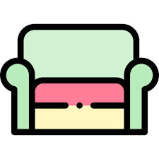 Sofa Detailed Rounded Lineal Color Icon