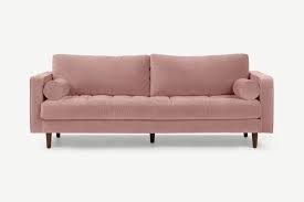 Scott 3 Seater Sofa Blush Pink Velvet