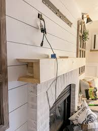 diy fireplace beam mantel