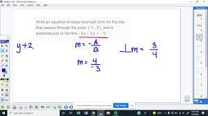 Write An Equation In Slope Intercept