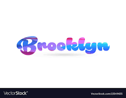 Brooklyn Pink Blue Color Word Text Logo