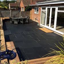 Black Limestone Handcut Garden Paving