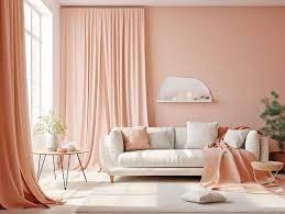 Blank Pastel Peach Wall Accentuated