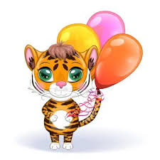 Cute Cartoon Tiger With Beautiful Eyes
