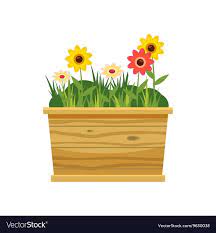 Flower Bed Icon In Cartoon Style