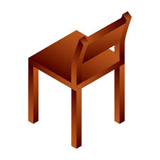 Vector Wood Chair Icon Isometric