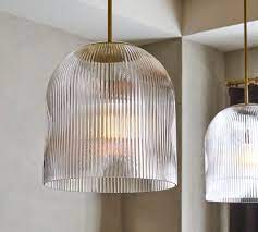 Cooper Ribbed Glass Pendant Pottery Barn