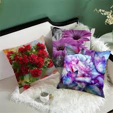Rose Pillow Case Flower Cushion Covers