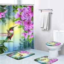 Britimes Hummingbird Shower Curtain Set