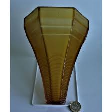 Art Deco Davidson Amber Glass Wall