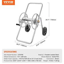 Vevor Hose Reel Cart Hold Up To 175 Ft Of 5 8 In Hose Hose Not Included Garden Water Hose Carts Mobile Tools With Wheels Silver