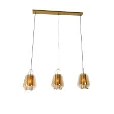 Hanging Lamp Gold With Amber Glass 23
