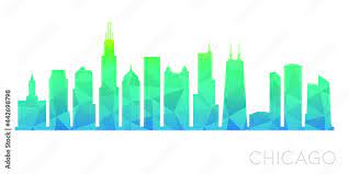 Chicago Il Usa Low Poly Skyline Clip