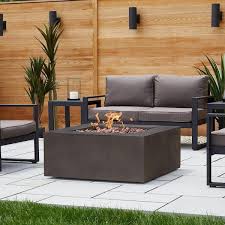 Real Flame Baltic Square Natural Gas Fire Table Kodiak Brown